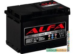 Автомобильный аккумулятор ALFA Hybrid 75 R (75 А·ч)