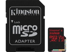 Карта памяти Kingston Canvas React SDCR/512GB microSDXC 512GB + адаптер