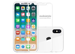Защитное стекло для iPhone X (M-Design) White 5D Optima 