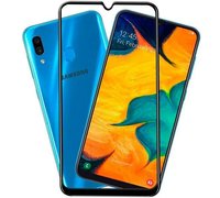 Защитное стекло для SAMSUNG A30 ПРОТИВОУДАРНОЕ (ЧЁРНОЕ 5D )