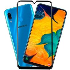 Защитное стекло для SAMSUNG A30 ПРОТИВОУДАРНОЕ (ЧЁРНОЕ 5D )