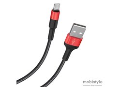 Кабель MicroUSB hoco X26 Xpress черно-красный
