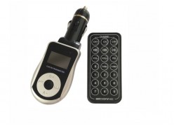 FM модулятор Atomic T665C (чёрно-серебристый)