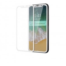 Защитное 3D cтекло для iPhone X (белый обод)
