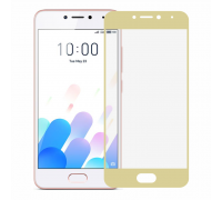 Защитное Full screen стекло для Meizu M5c (золотой обод)