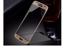 Защитное стекло для телефона Samsung Galaxy A7 2017 золотое