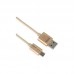 Кабель Golf Metal GC-10m USB - microUSB 100 см (золото)