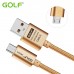 Кабель Golf Metal GC-10m USB - microUSB 100 см (золото)