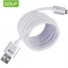 Кабель Golf Metal GC-10m USB - microUSB 100 см (серебро)