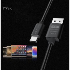 Кабель Golf Metal Spring GC-37t для Type-C (чёрный) 1м