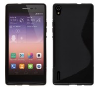 Чехол силиконовый New Line + плёнка для Huawei P7 black