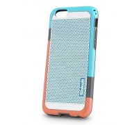 Чехол-накладка Walnutt Expert для телефона iPhone 6 оранжевый/голубой