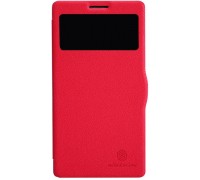 Чехол-книжка Nillkin для телефона Lenovo K910, красный, серия Fresh Leather Case