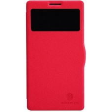 Чехол-книжка Nillkin для телефона Lenovo K910, красный, серия Fresh Leather Case