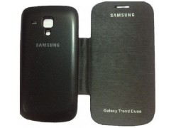 Чехол Flip Cover для Samsung Trend Duos s7562 тёмно-серый