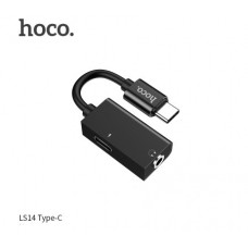 Аудио конвертер Hoco LS14 Type-C 2-в-1 audio черный