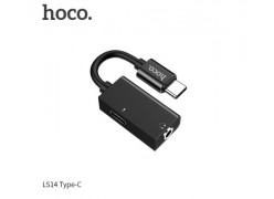 Аудио конвертер Hoco LS14 Type-C 2-в-1 audio черный