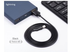 Кабель Hoco X6 Khaki для iPhone 5/6 (USB - Lightning) 1м черный 