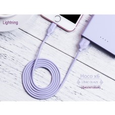 Кабель Hoco X6 Khaki для iPhone 5/6 (USB - Lightning) 1м фиолетовый