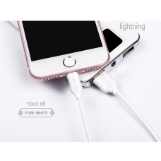 Кабель Hoco X6 Khaki для iPhone 5/6 (USB - Lightning) 1м белый