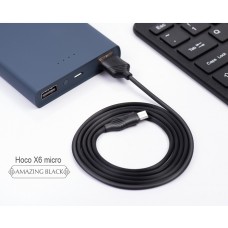 Кабель Hoco X6 Khaki microUSB 1м чёрный