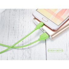 Кабель Hoco X6 Khaki microUSB 1м зелёный