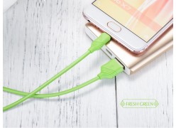 Кабель Hoco X6 Khaki microUSB 1м зелёный