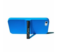 Накладка Red Angel iPhone 5  синяя с алюминиевой подставкой (Soft touch)																