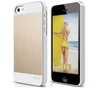 Чехол-накладка Elago для телефона iPhone 5C, Outfit Matrix Aluminum Case бело-золотой