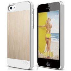 Чехол-накладка Elago для телефона iPhone 5C, Outfit Matrix Aluminum Case бело-золотой