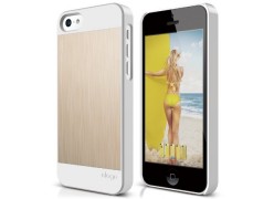 Чехол-накладка Elago для телефона iPhone 5C, Outfit Matrix Aluminum Case бело-золотой