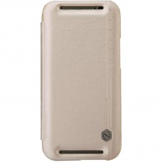 Чехол-книжка Nillkin для телефона HTC One 2 M8, серия Rain Leather Case золото